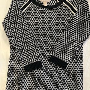Banana Republic Black and White Crew Neck Sweater
